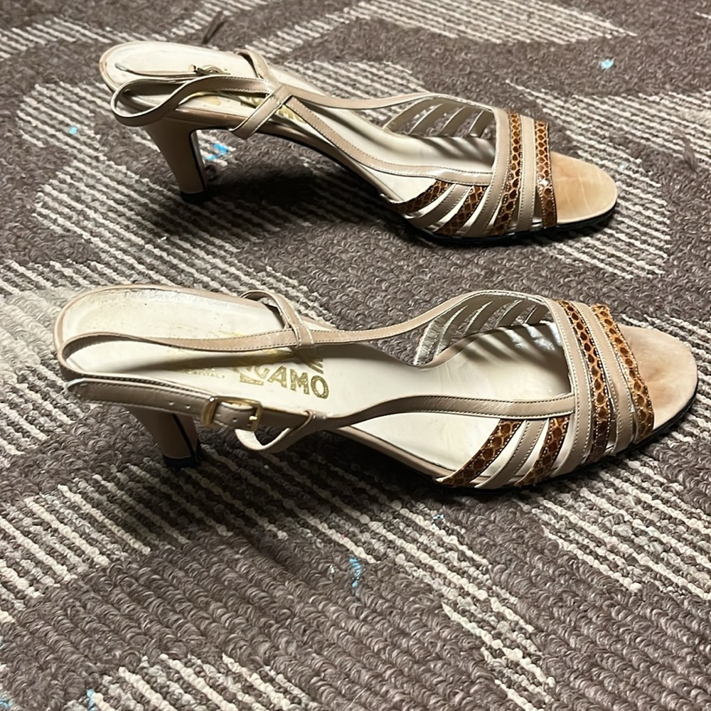 Salvatore Ferragamo Slingback Strapy Open Tie Heel - Picture 3 of 6